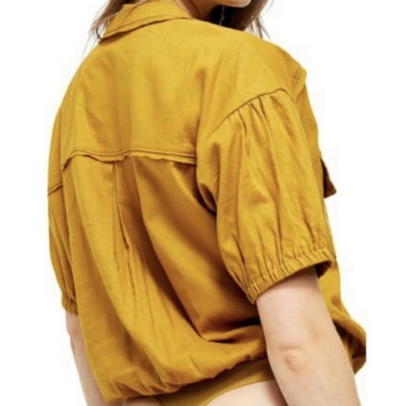 Free People Sofari Alchemy Short Sleeve Linen Bodysuit Large - Picture 2 of 9